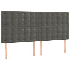 vidaXL Têtes de lit 4 Pièces Gris foncé 90x5x78/88 cm Velours