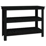vidaXL Banc de travail Noir 110 5x50x80 cm Bois de pin massif