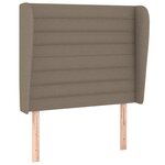 vidaXL Tête de lit avec oreilles Taupe 83x23x118/128 cm Tissu