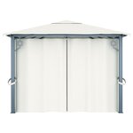 vidaXL Tonnelle avec rideau 400x300 cm Crème Aluminium