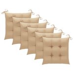 vidaXL Chaises Batavia avec coussins 6 Pièces Bois de teck solide
