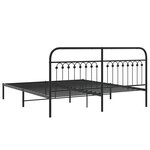 vidaXL Cadre de lit métal avec tête de lit noir 183x213 cm