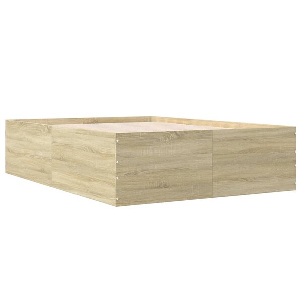 vidaXL Cadre de lit chêne sonoma 140x190 cm bois d'ingénierie