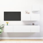 vidaXL Ensemble de meubles TV 4 Pièces Blanc Bois d'ingénierie