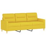 vidaXL Ensemble de canapés 2 Pièces avec coussins Jaune clair Tissu