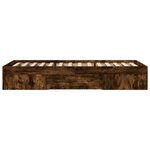 vidaXL Cadre de lit sans matelas chêne fumé 90x200cm bois d'ingénierie