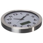 Perel Horloge murale 35 cm Blanc et argenté