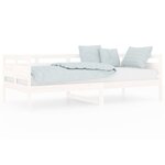 vidaXL Lit de jour blanc bois de pin massif 90x200 cm
