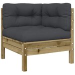 vidaXL Salon de jardin 7 Pièces avec coussins bois de pin imprégné