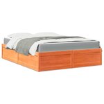 vidaXL Lit avec matelas cire marron 140x200 cm bois massif de pin