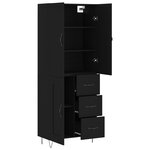 vidaXL Buffet haut Noir 69 5x34x180 cm Bois d'ingénierie