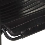 vidaXL Fauteuil de relaxation avec repose-pied Noir Cuir véritable