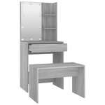 vidaXL Ensemble de coiffeuse avec LED Sonoma gris Bois d'ingénierie