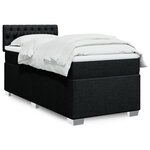 vidaXL Sommier à lattes de lit avec matelas Noir 90x200 cm Tissu
