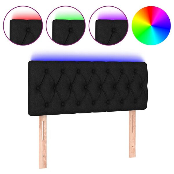 vidaXL Tête de lit à LED Noir 100x7x78/88 cm Tissu