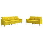 vidaXL Ensemble de canapés 2 Pièces jaune clair tissu