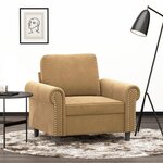 vidaXL Fauteuil Marron 60 cm Velours