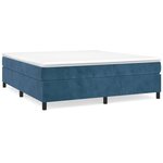 vidaXL Cadre de lit Bleu foncé 200x200 cm Velours