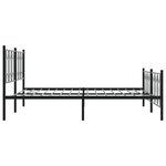 vidaXL Cadre de lit métal avec tête de lit/pied de lit noir 183x213 cm