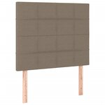 vidaXL Sommier à lattes de lit et matelas et LED Taupe 80x200 cm Tissu