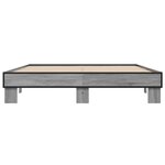 vidaXL Cadre de lit sonoma gris 150x200 cm bois d'ingénierie et métal