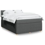 vidaXL Sommier à lattes de lit avec matelas Gris foncé 160x200cm Tissu