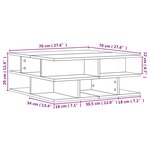 vidaXL Table basse chêne fumé 70x70x29 cm bois d'ingénierie