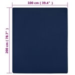 vidaXL Drap-housse Jersey Bleu marine 100x200 cm Coton