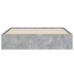 vidaXL Cadre de lit avec tiroirs sans matelas gris béton 140x190 cm