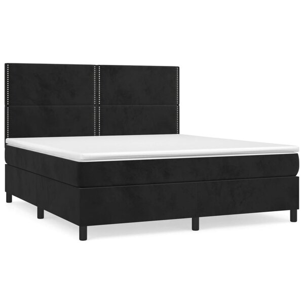 vidaXL Sommier à lattes de lit et matelas Noir 160x200 cm Velours