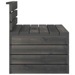 vidaXL Salon palette de jardin 4 Pièces Bois de pin massif Gris foncé