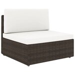 vidaXL Salon de jardin 11 Pièces avec coussins Marron Résine tressée