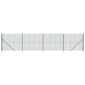 vidaXL Clôture en treillis métallique avec bride vert 2x10 m