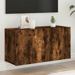 vidaXL Meuble TV mural chêne fumé 80x30x41 cm