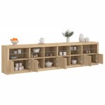 vidaXL Buffet avec lumières LED chêne sonoma 283x37x67 cm
