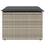 vidaXL Tabouret de jardin coussin gris clair 55x55x37cm résine tressée
