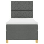 vidaXL Lit Box Spring avec Matelas Gris Foncé 100x200 cm Tissu