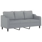 vidaXL Ensemble de canapés 3 Pièces coussins gris clair tissu