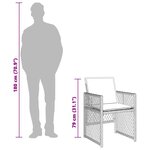 vidaXL Ensemble à manger de jardin et coussins 7 Pièces marron rotin