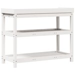 vidaXL Table de rempotage avec étagères blanc bois massif de pin