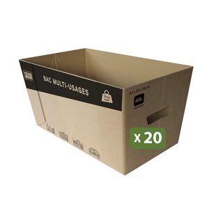 Pack and Move - Lot de 20 caisses en carton - 53 x 30 x 26 cm - Transport déménagement stockage