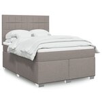 vidaXL Sommier à lattes de lit avec matelas Taupe 140x190 cm Tissu
