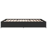 vidaXL Cadre de lit noir 135x190 cm bois d'ingénierie et métal