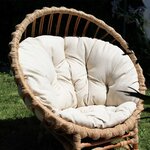 Fauteuil de jardin en osier CLER marron