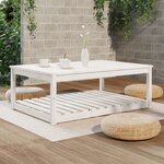 vidaXL Table de jardin blanc 121x82 5x45 cm bois massif de pin