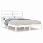vidaXL Cadre de lit Blanc Bois de pin massif 140x190 cm