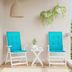 vidaXL Coussins de chaise à dossier haut lot de 2 turquoise tissu