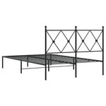 vidaXL Cadre de lit métal avec tête de lit noir 120x200 cm