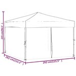 vidaXL Tente de réception pliable avec parois Taupe 3x3 m