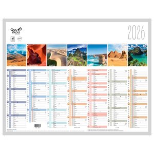 Calendrier Mural 2026 - 12 Mois - 27 x 21 cm - Pays du Monde
